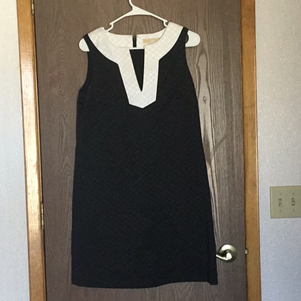 MICHAEL Michael Kors midi sleeveless cocktail dress black/white size 10